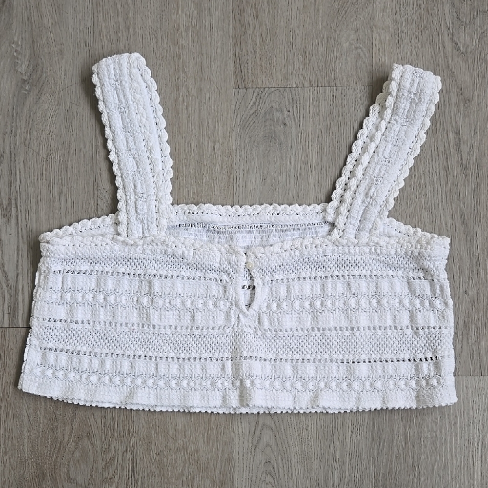 Aerie Crochet Textured Crop Top Size L - Picture 6 of 15